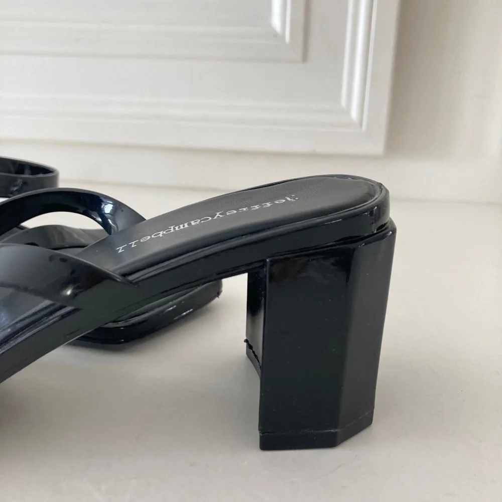 NWOT Jeffery Campbell Free People Maisie Black Plastic Heels Sz 9/40